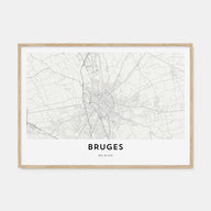 Bruges Map Landscape Poster