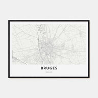 Bruges Map Landscape Poster