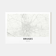 Bruges Map Landscape Poster