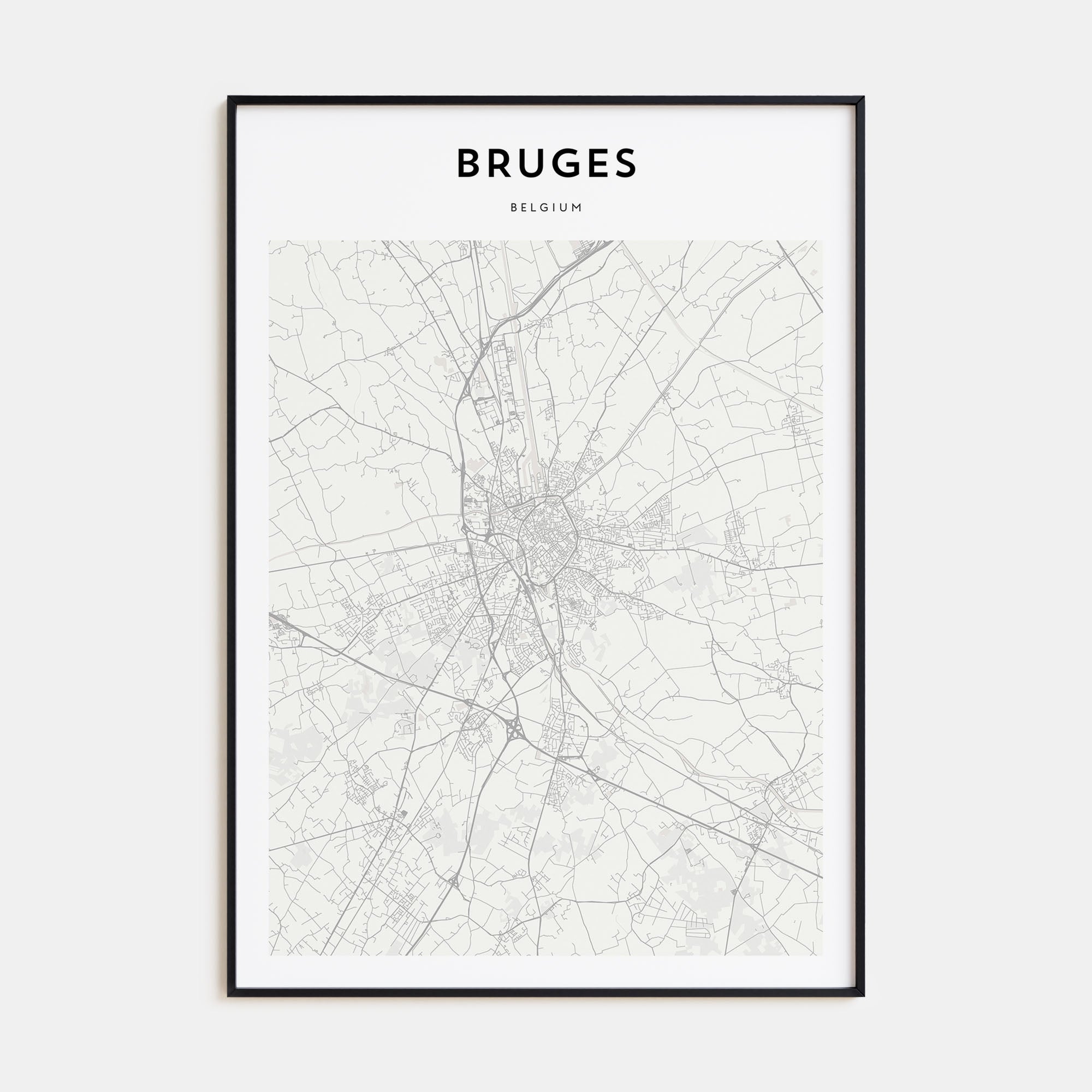 Bruges Map Portrait Poster