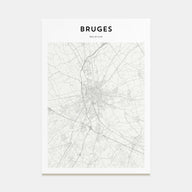 Bruges Map Portrait Poster