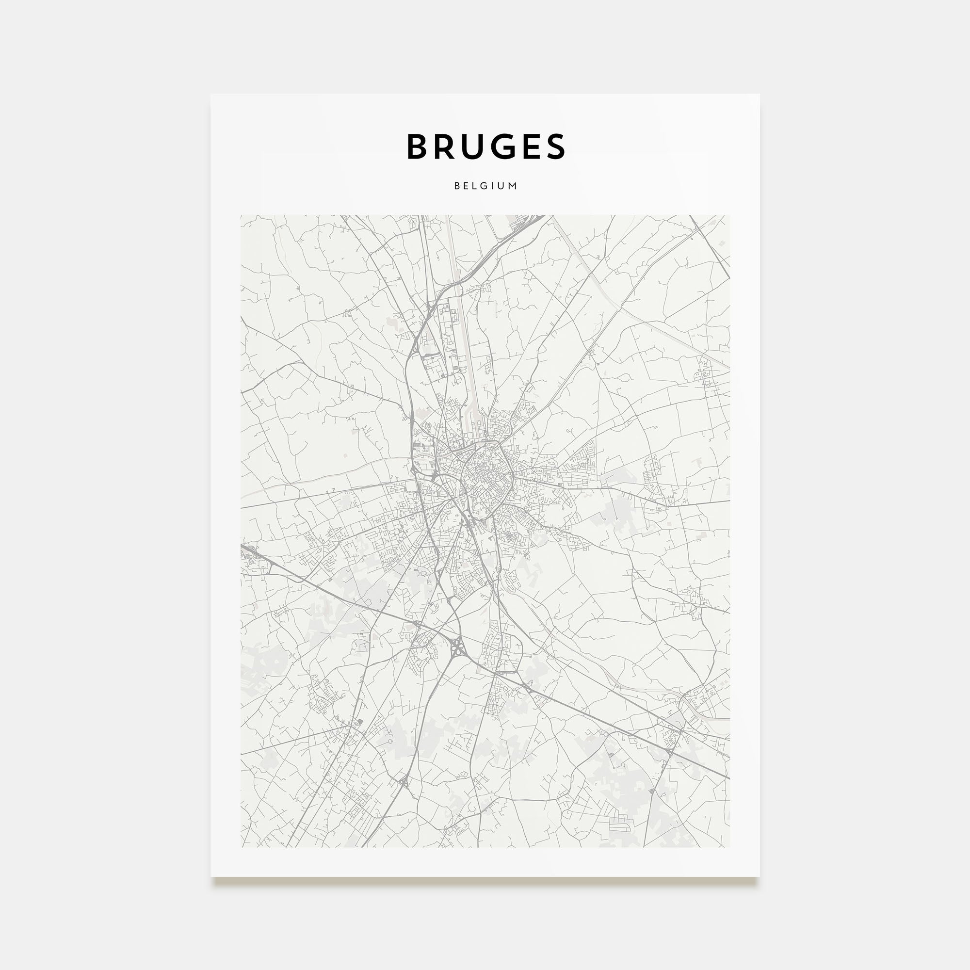 Bruges Map Portrait Poster