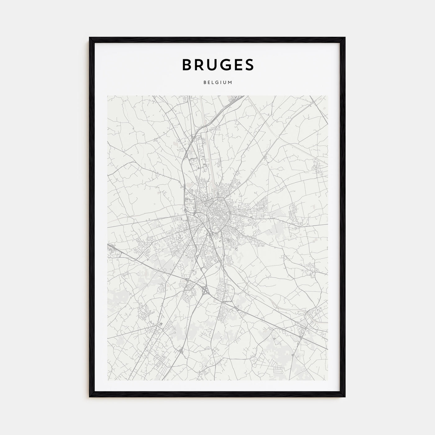 Bruges Map Portrait Poster