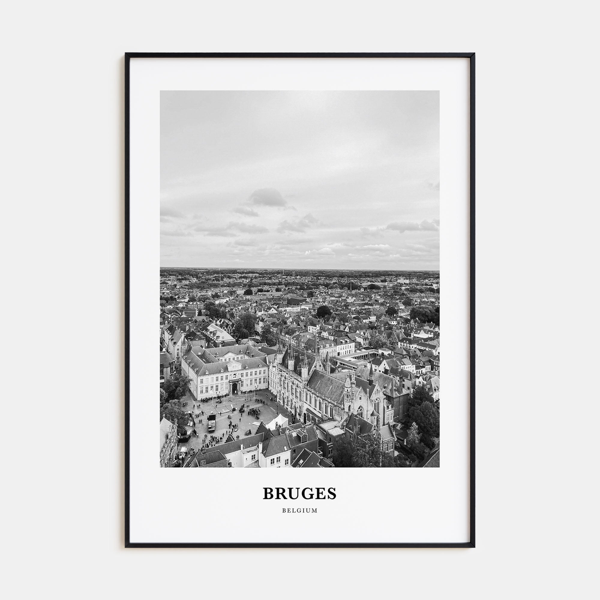 Bruges Portrait B&W Poster
