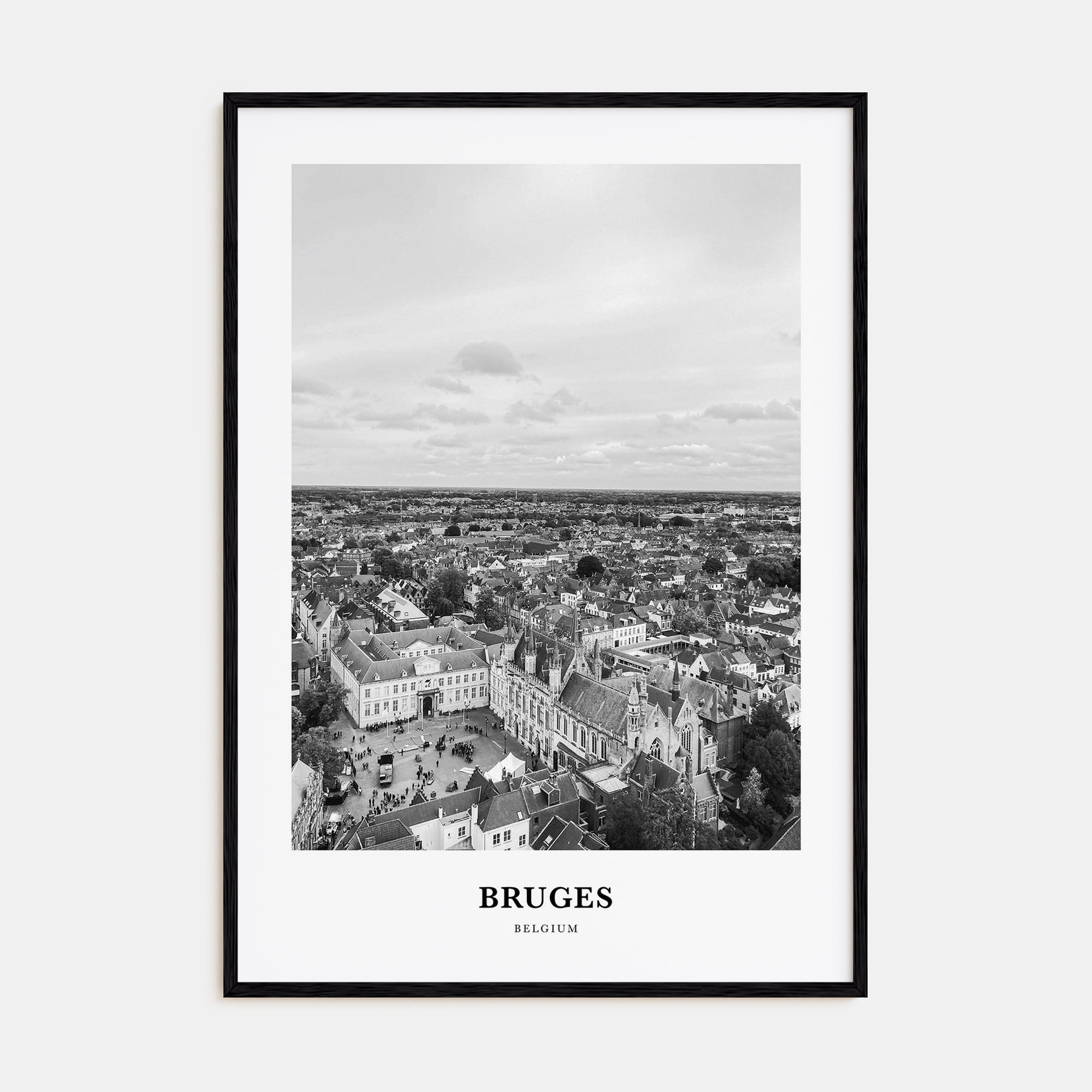 Bruges Portrait B&W Poster