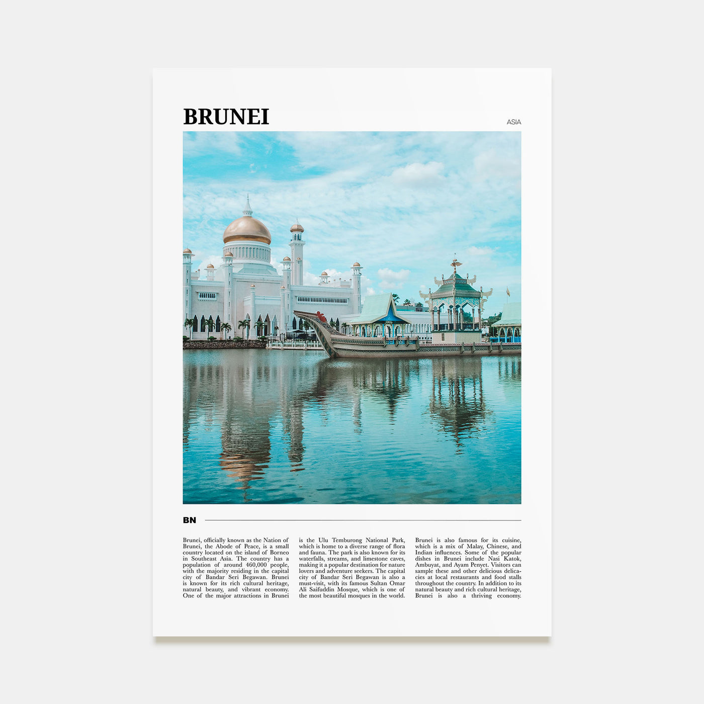 Brunei Travel Color Poster