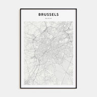 Brussels Map Portrait Poster