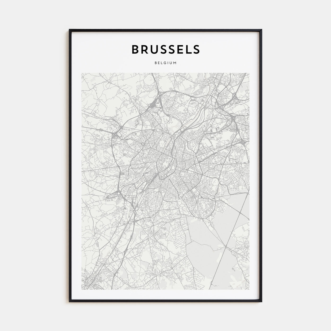 Brussels Map Portrait Poster