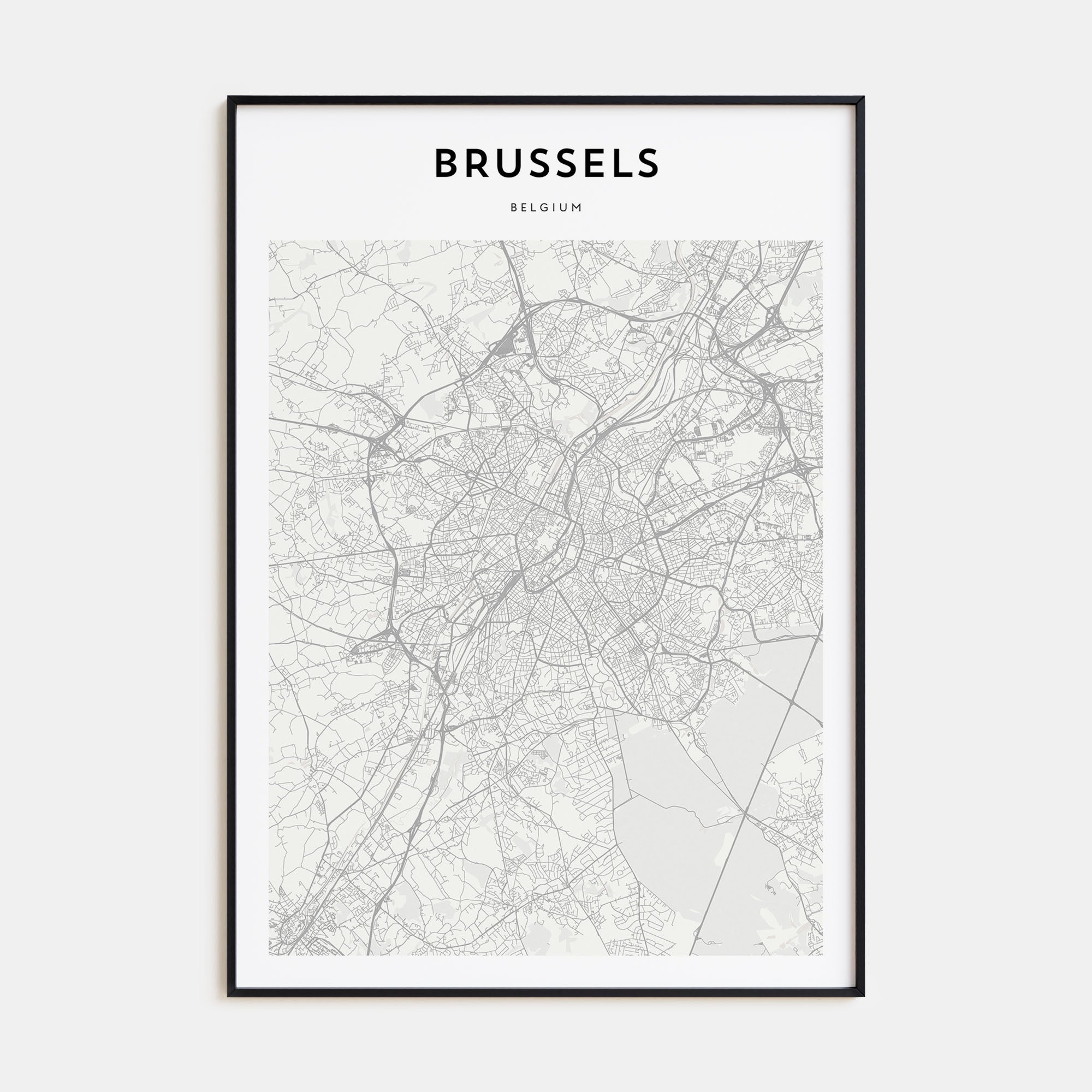 Brussels Map Portrait Poster