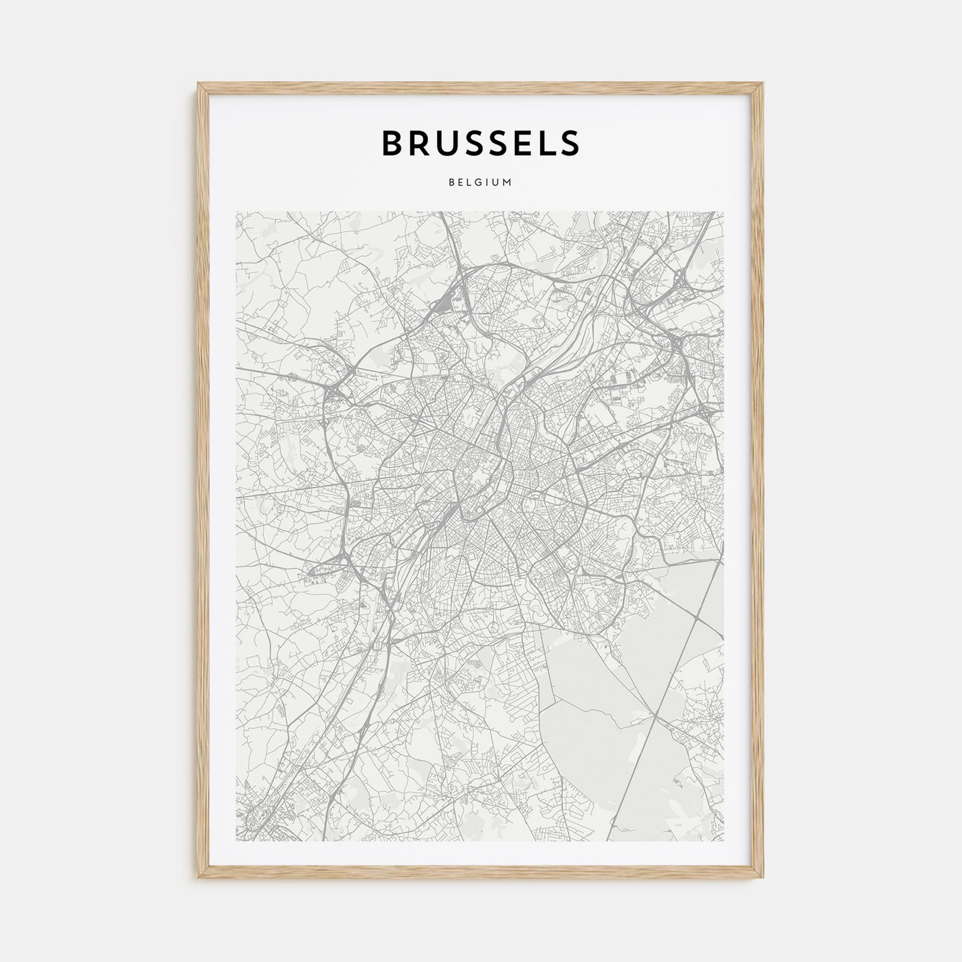 Brussels Map Portrait Poster