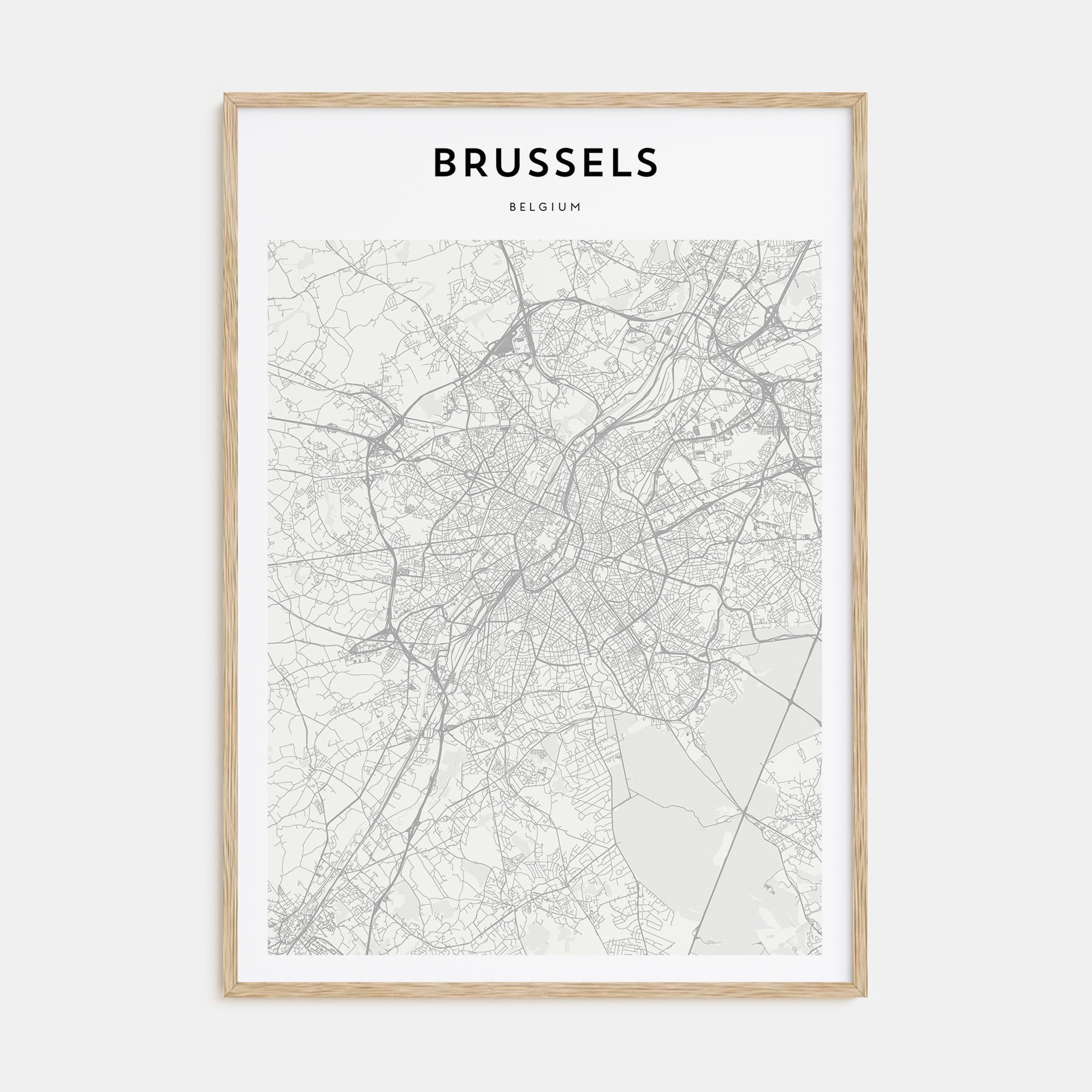 Brussels Map Portrait Poster
