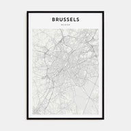 Brussels Map Portrait Poster