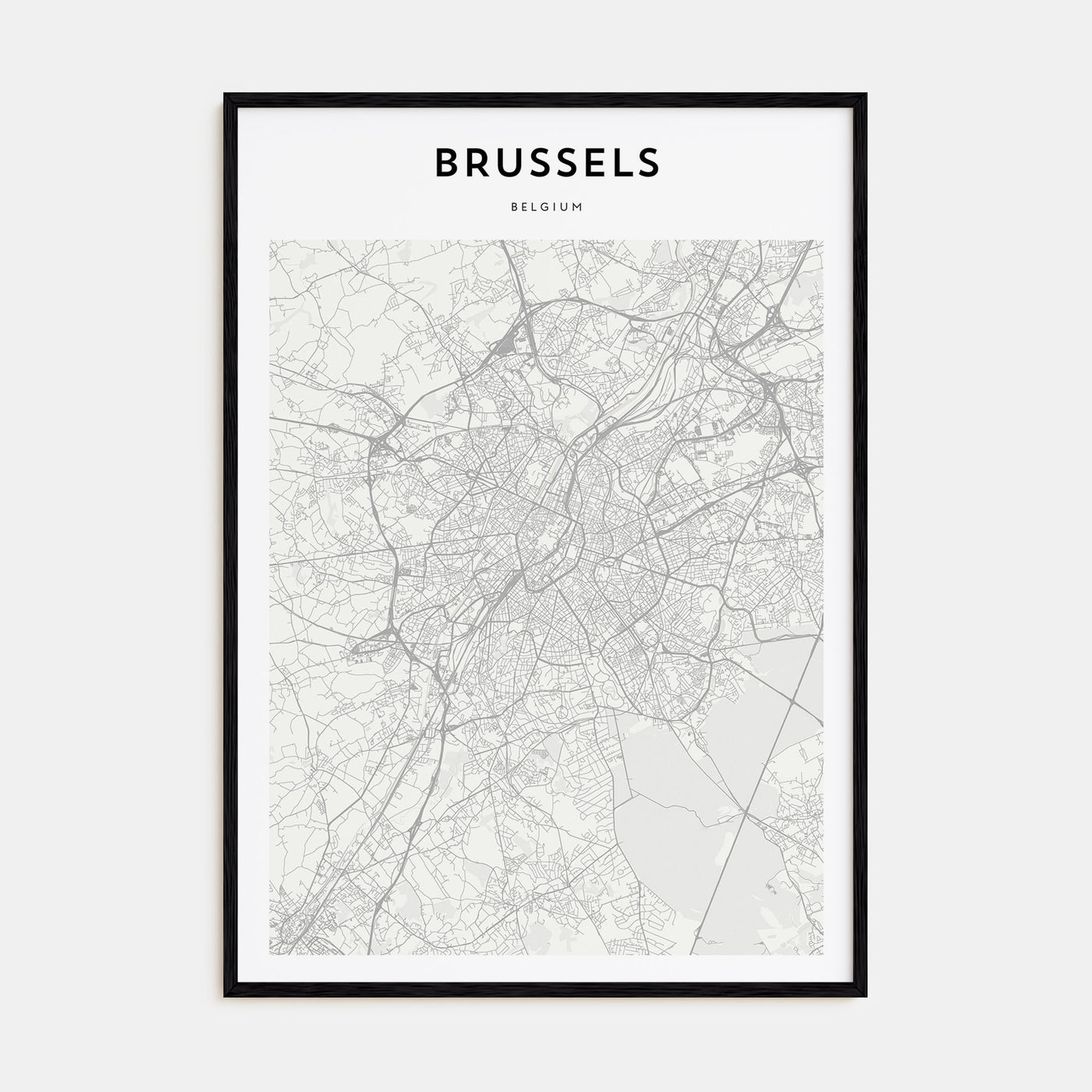 Brussels Map Portrait Poster