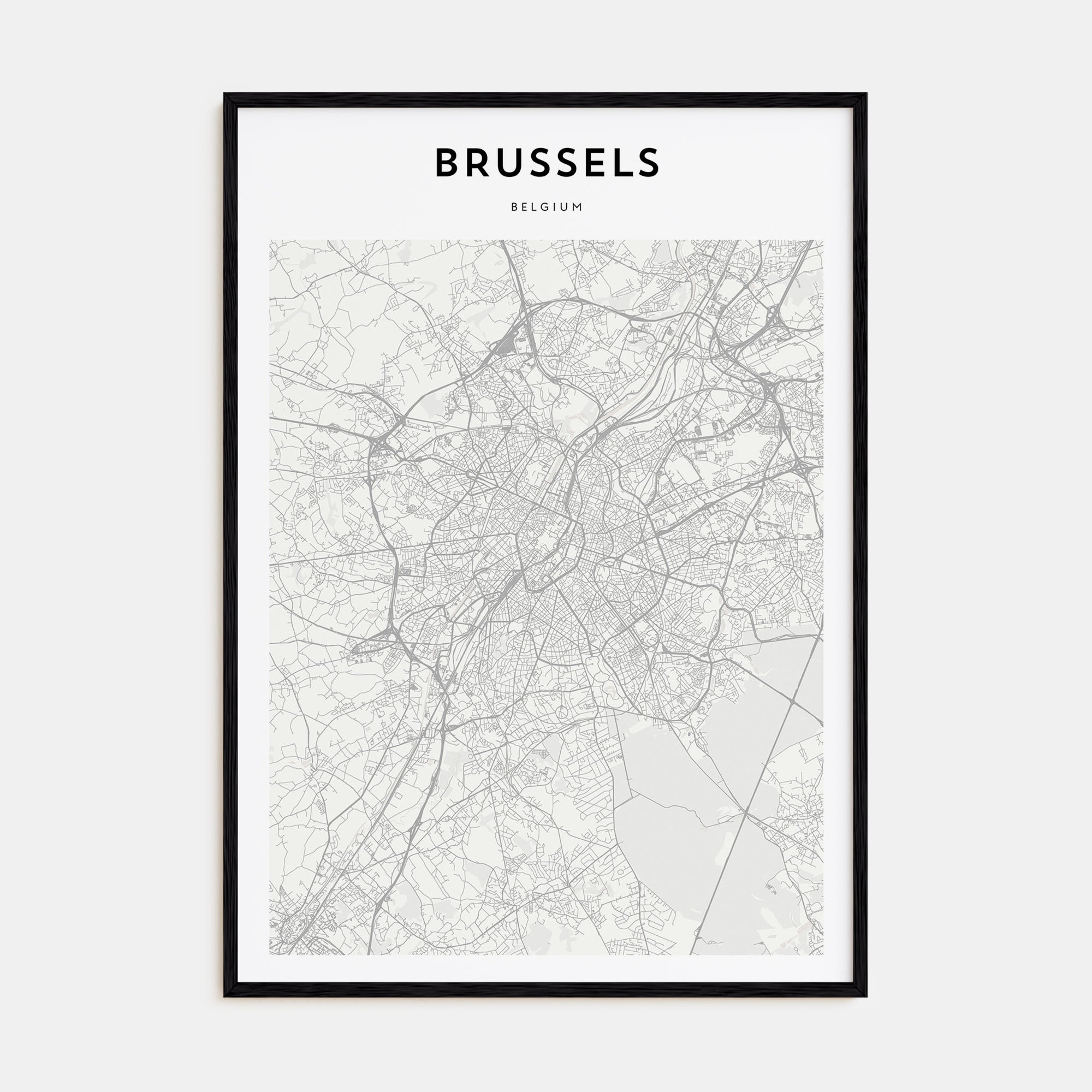 Brussels Map Portrait Poster