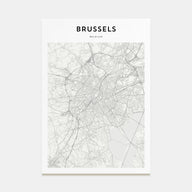 Brussels Map Portrait Poster