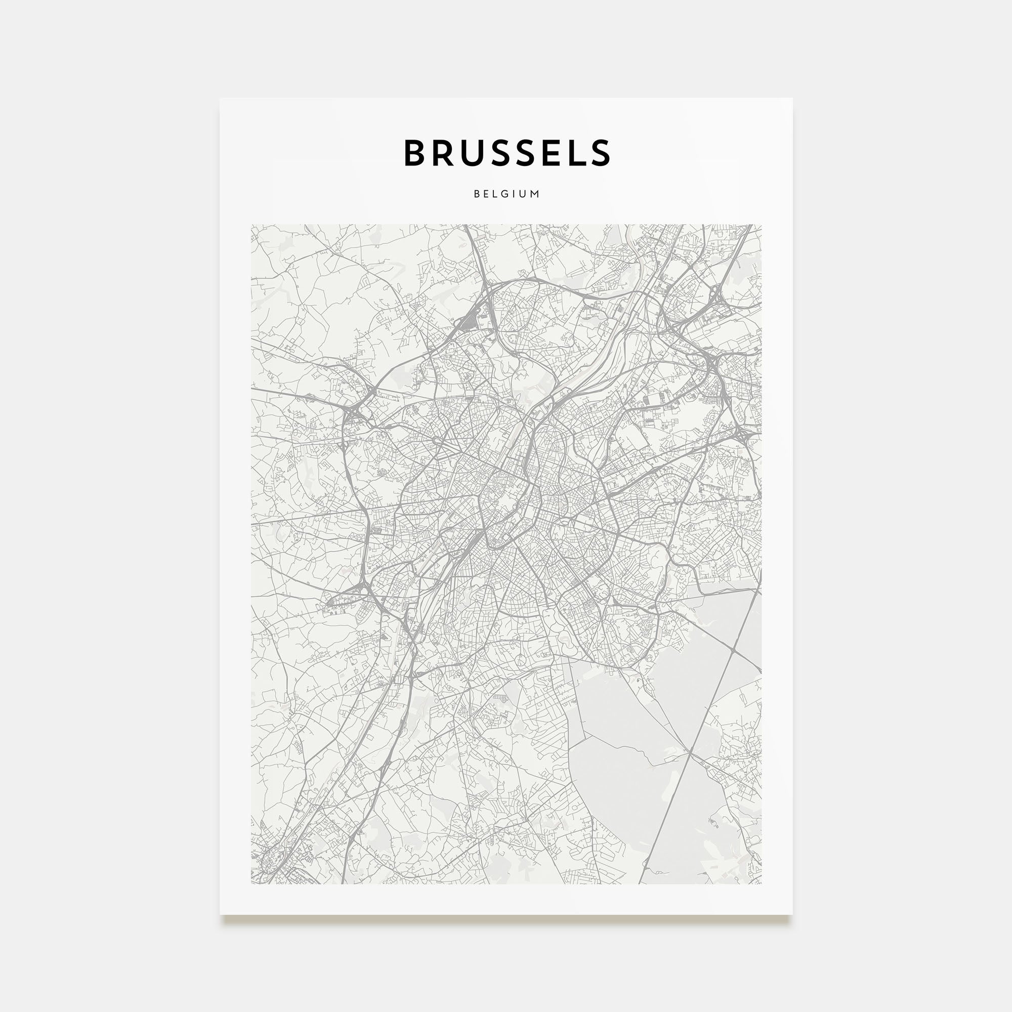 Brussels Map Portrait Poster
