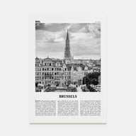 Brussels Travel B&W Poster