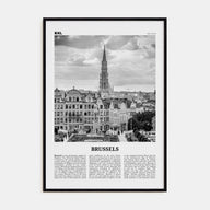 Brussels Travel B&W Poster