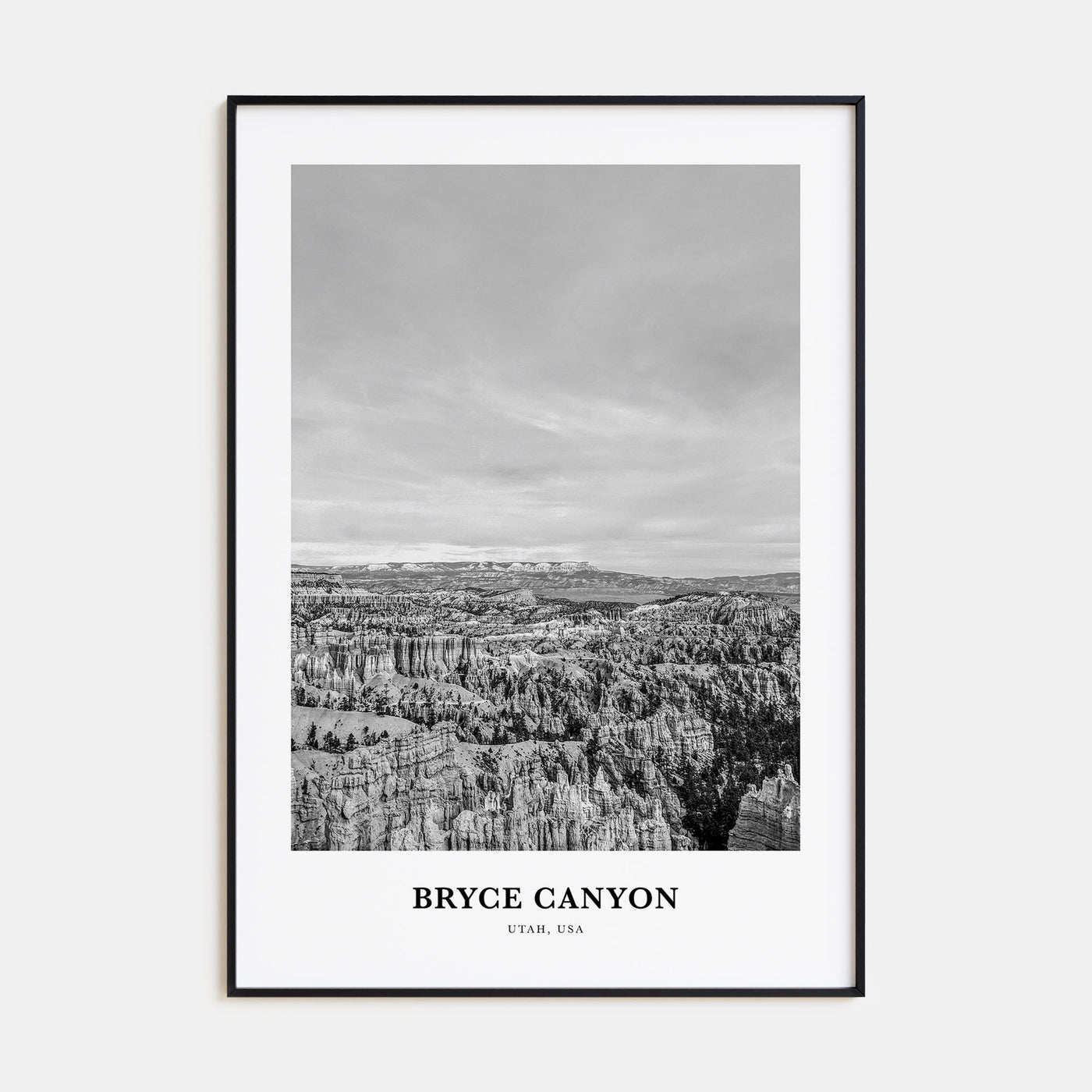Bryce Canyon National Park Portrait B&W Poster