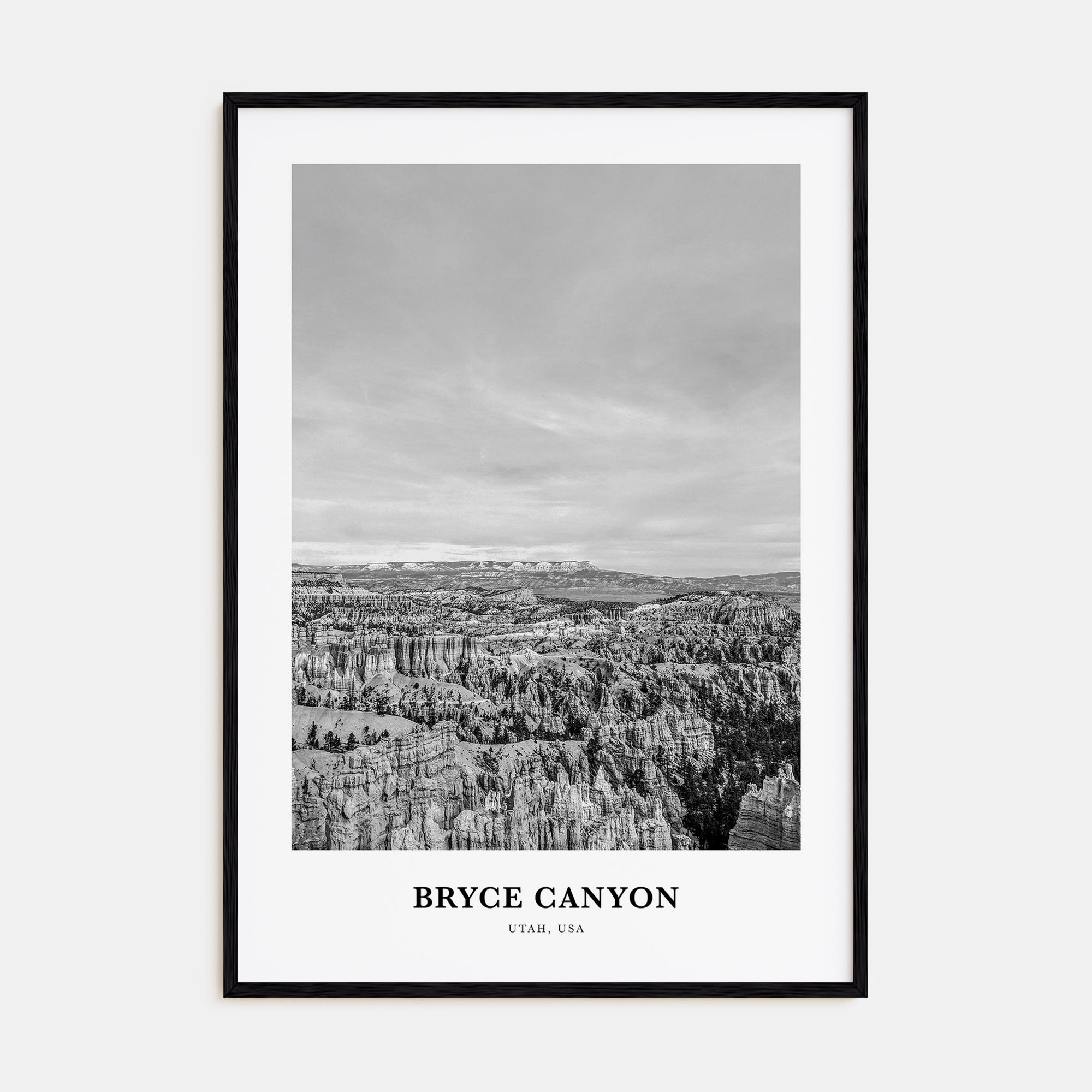 Bryce Canyon National Park Portrait B&W Poster