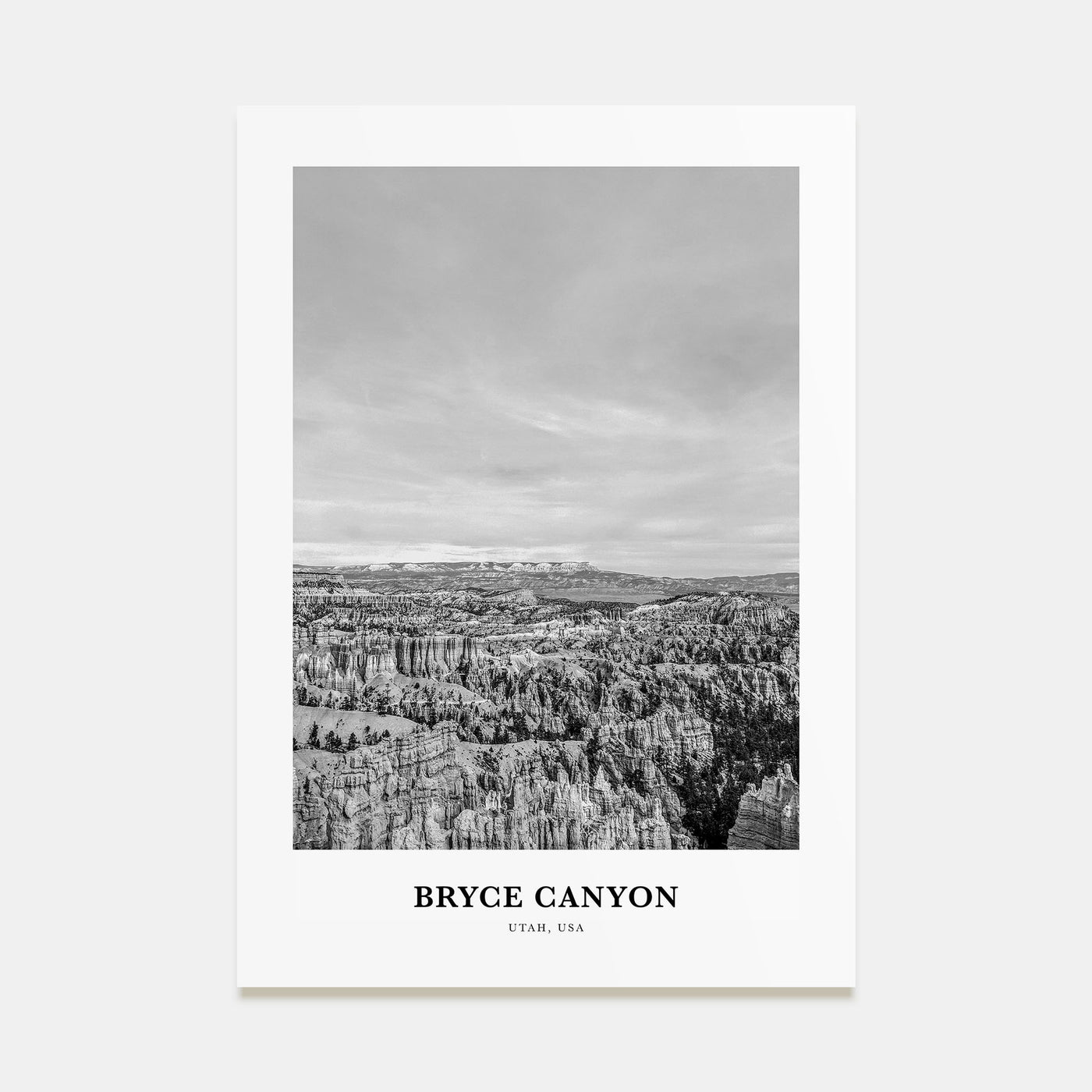Bryce Canyon National Park Portrait B&W Poster