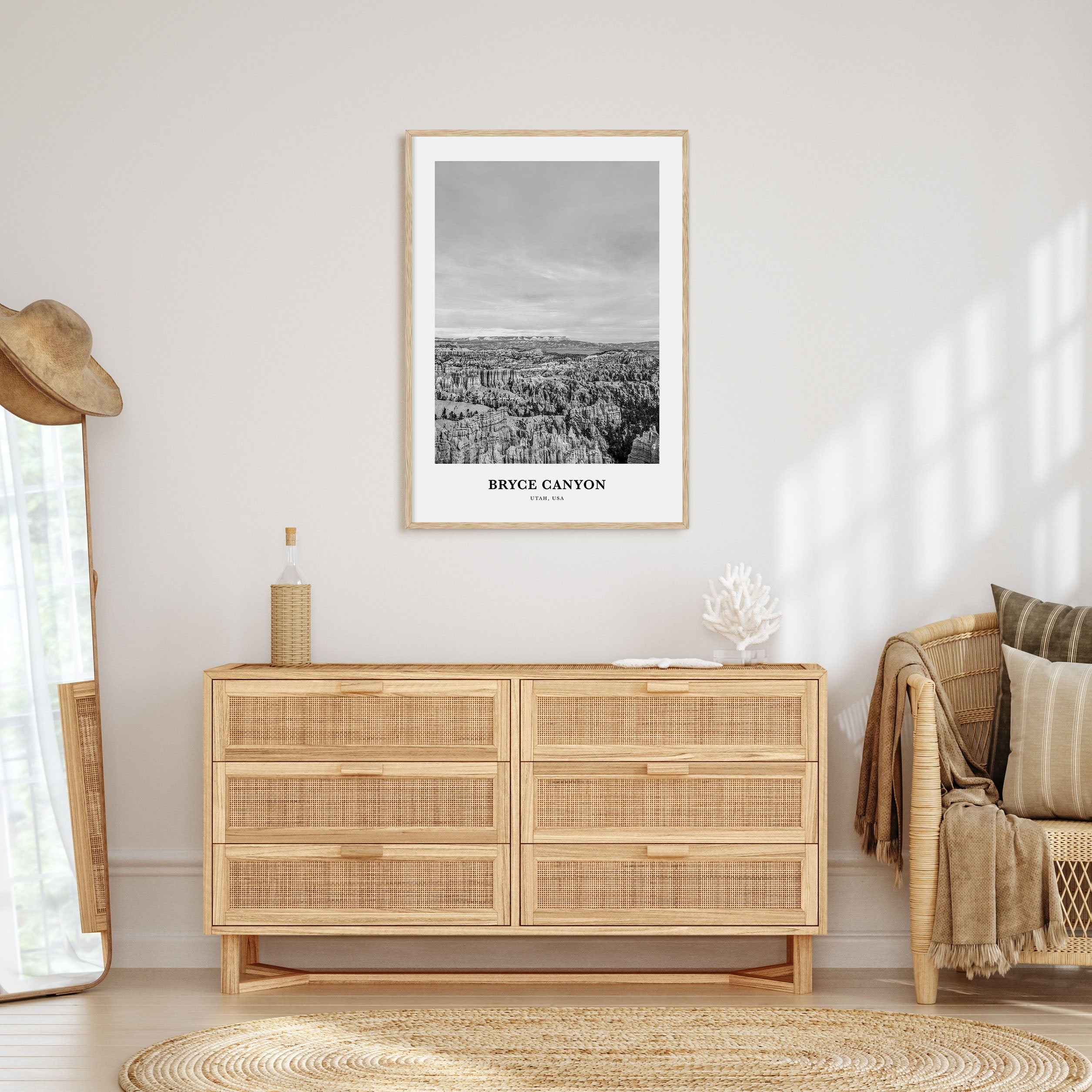 Bryce Canyon National Park Portrait B&W Poster
