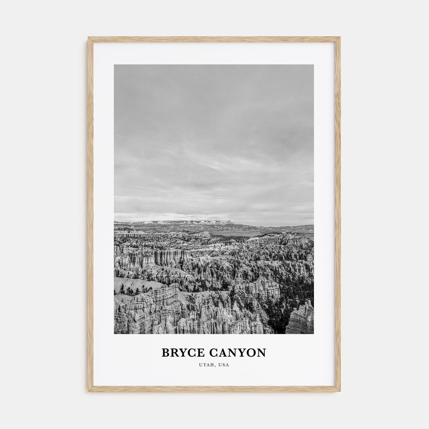 Bryce Canyon National Park Portrait B&W Poster