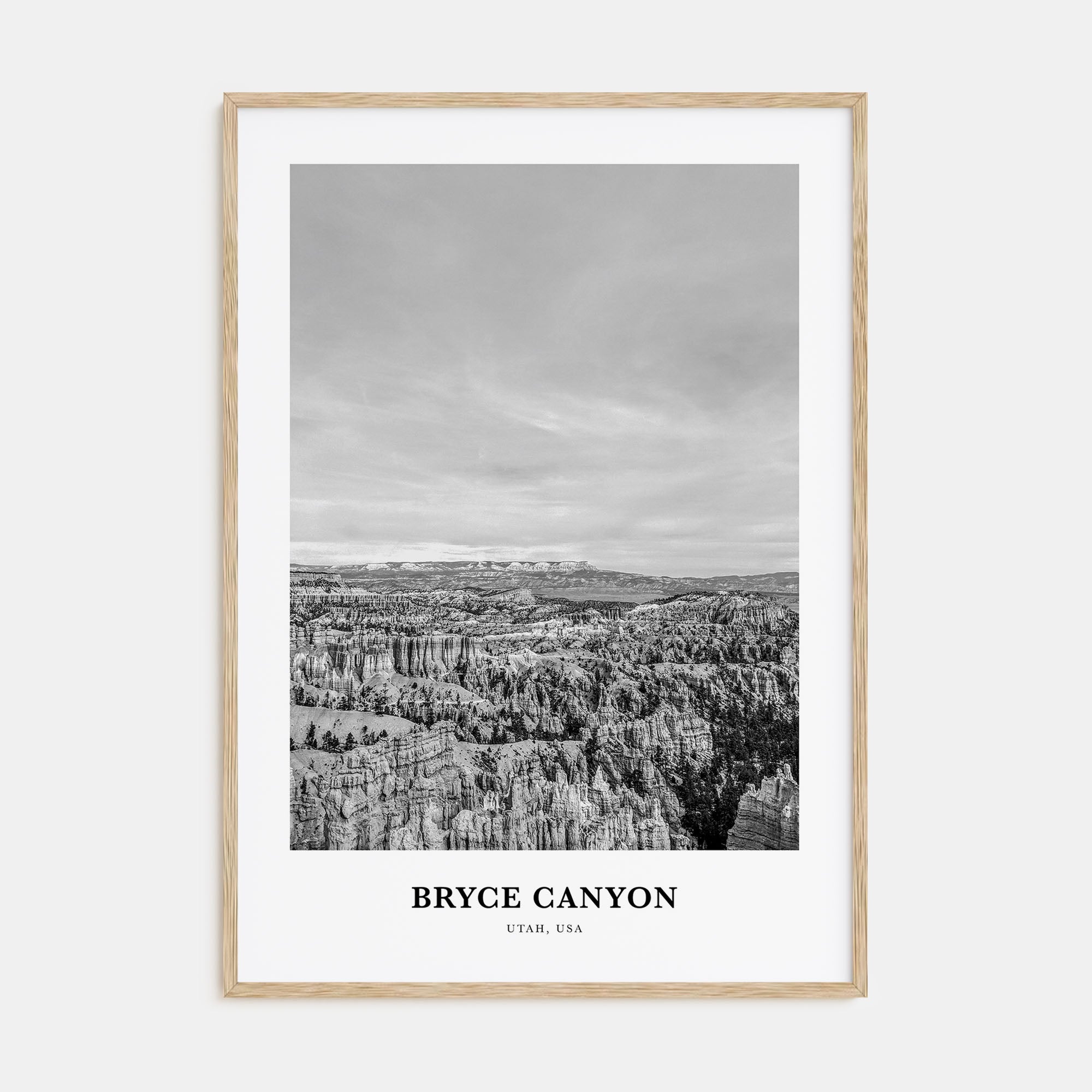 Bryce Canyon National Park Portrait B&W Poster