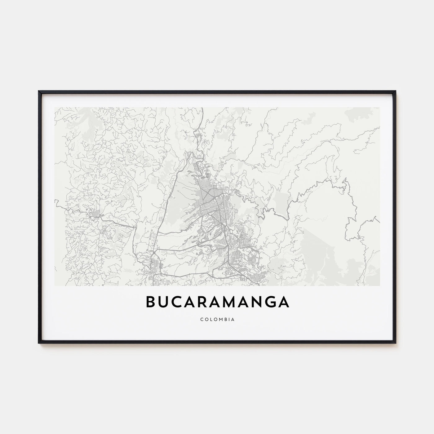 Bucaramanga Map Landscape Poster