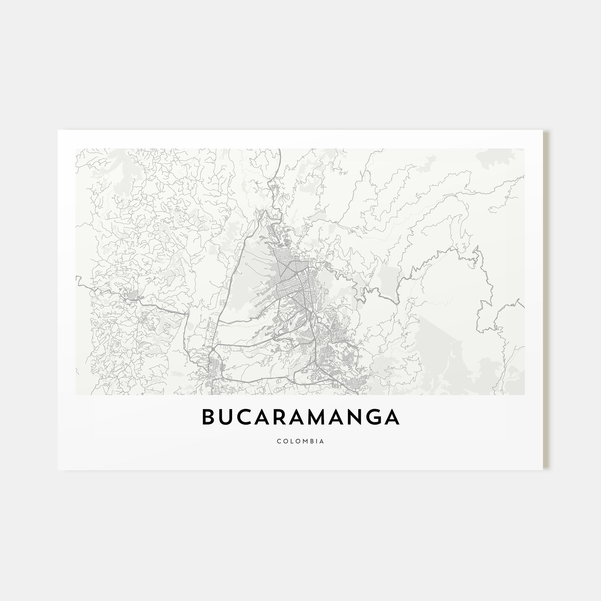Bucaramanga Map Landscape Poster