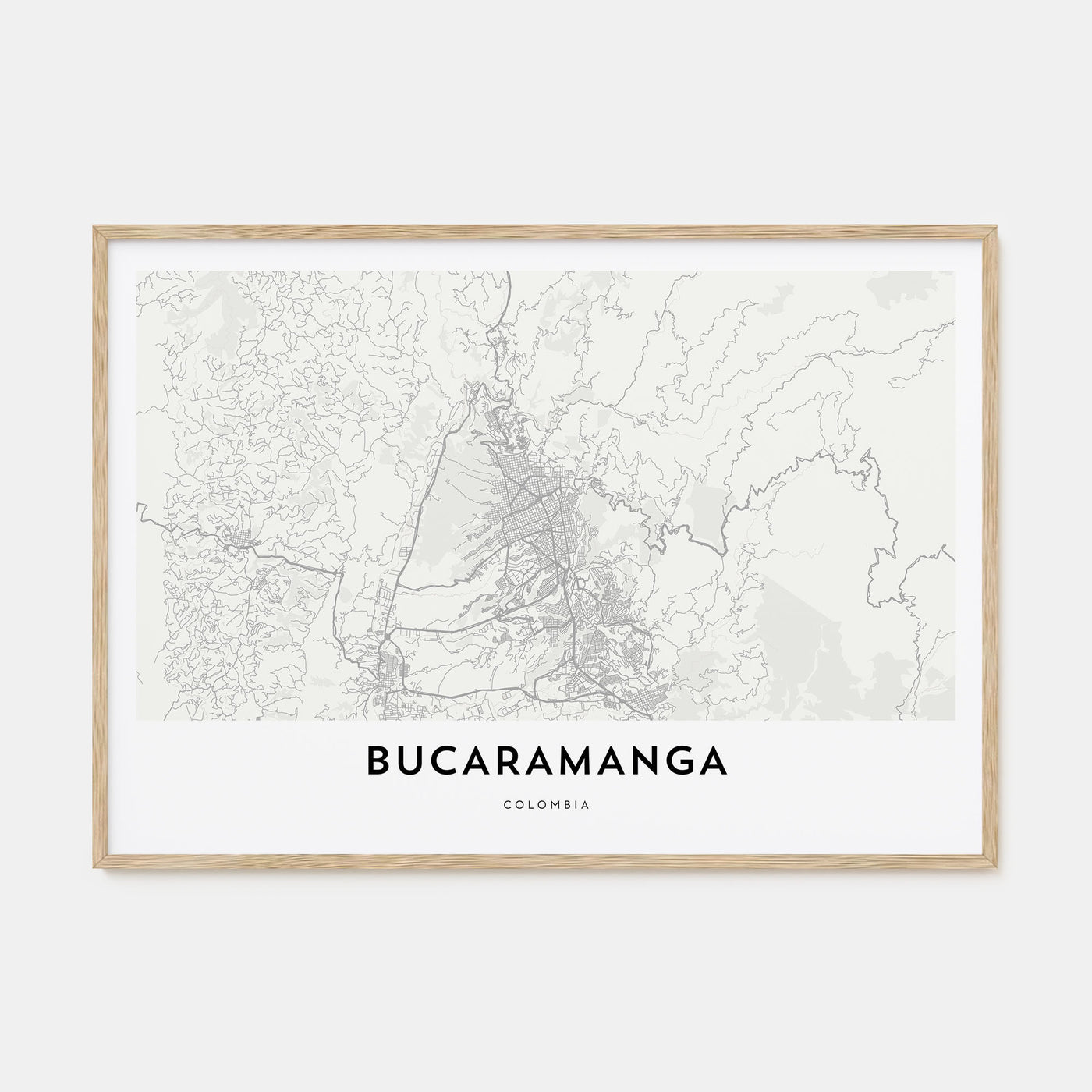 Bucaramanga Map Landscape Poster