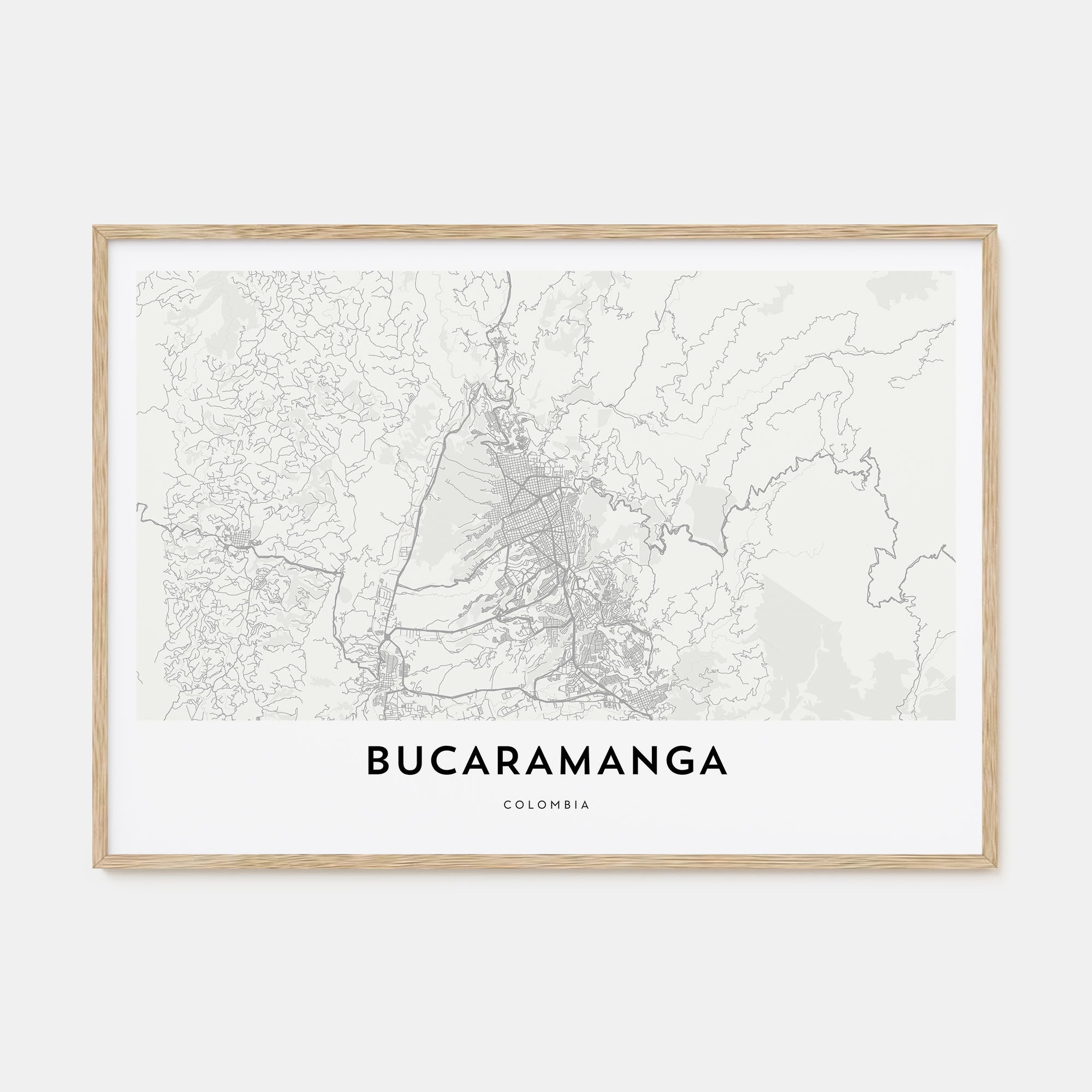 Bucaramanga Map Landscape Poster