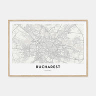 Bucharest Map Landscape Poster