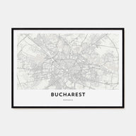 Bucharest Map Landscape Poster
