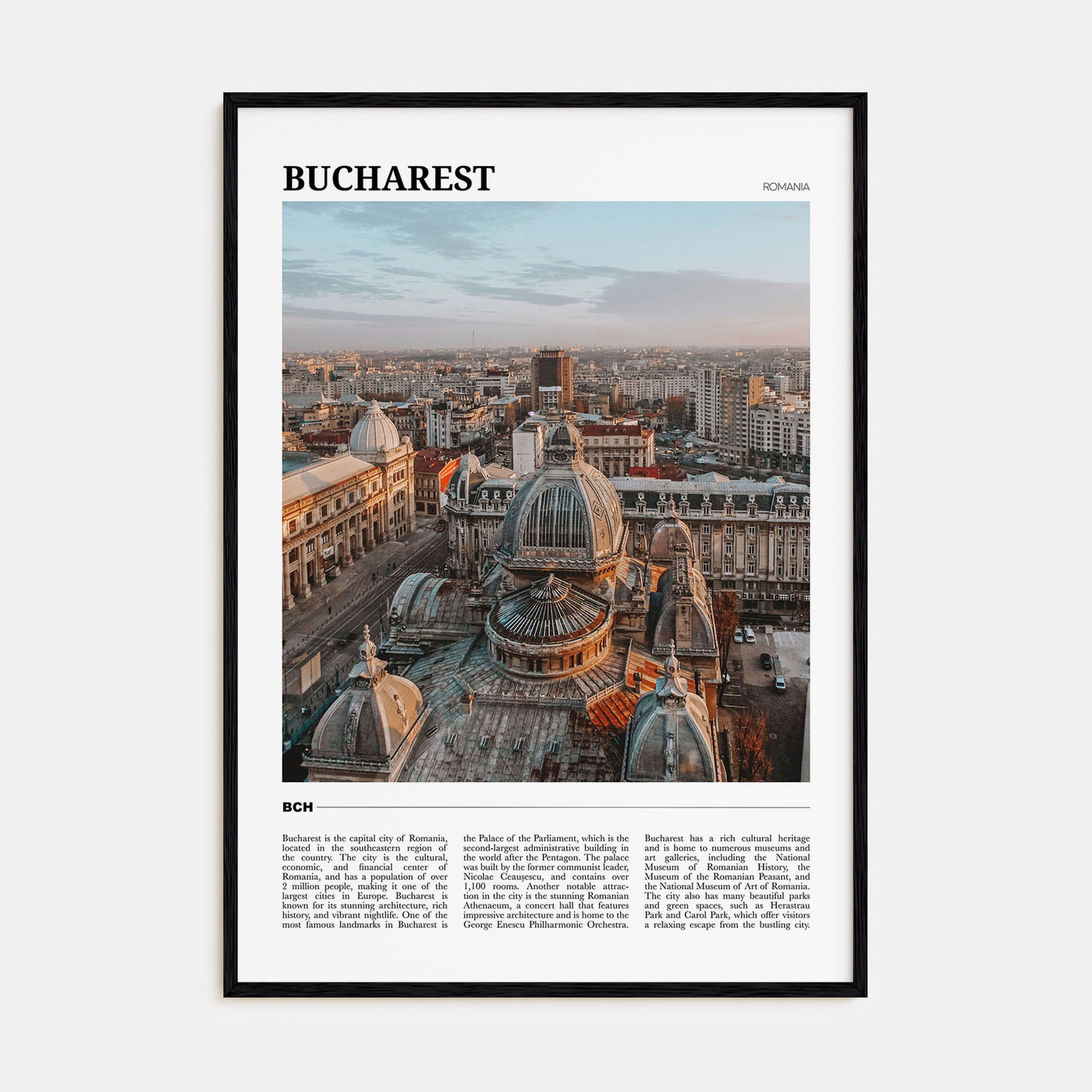 Bucharest Travel Color No 2 Poster