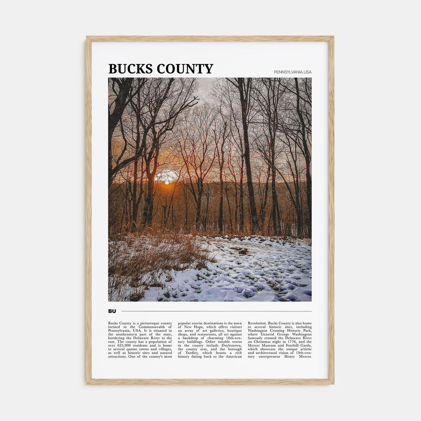 Bucks County Travel Color Poster