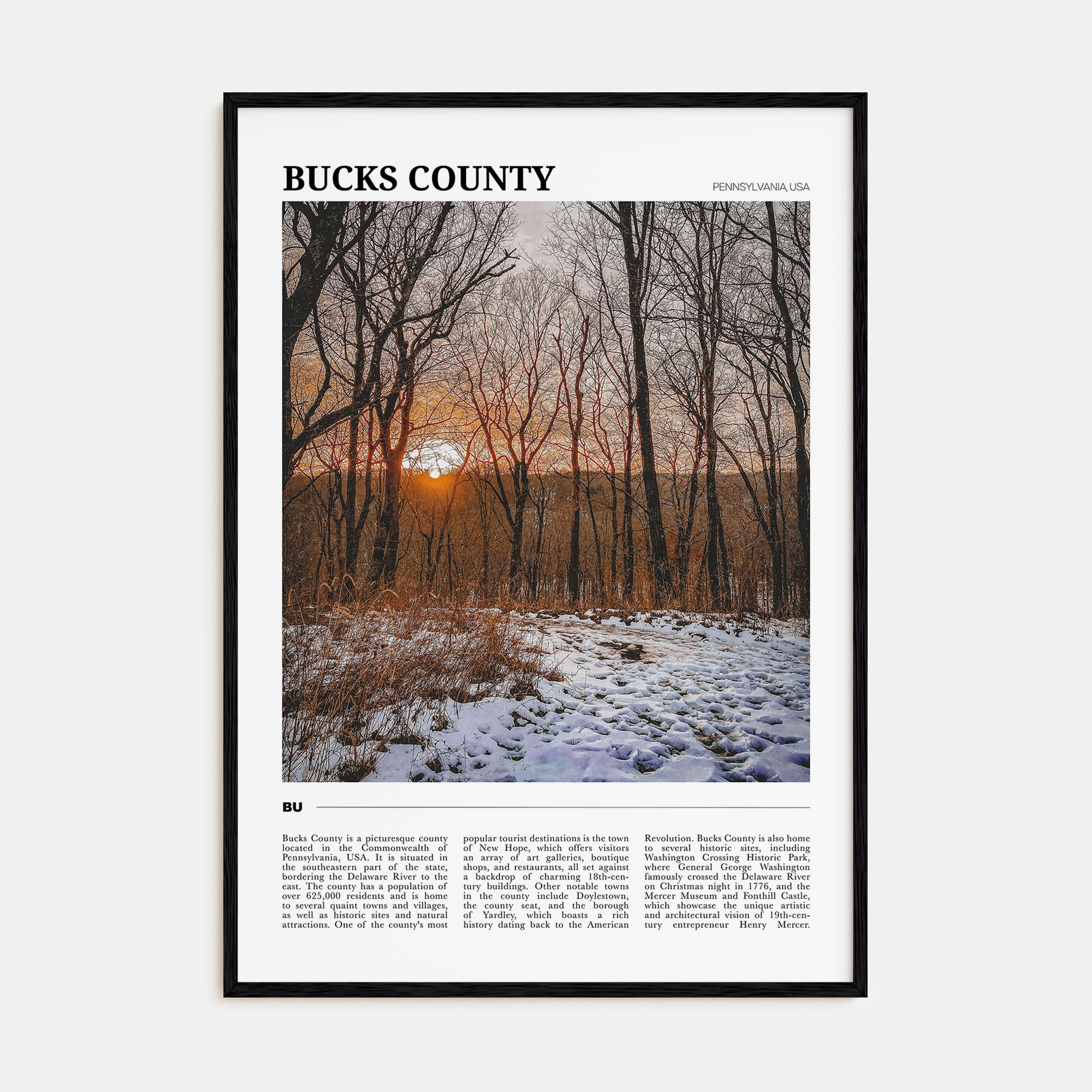 Bucks County Travel Color Poster