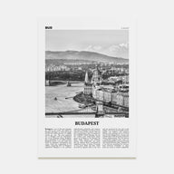 Budapest Travel B&W Poster