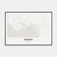 Budva Map Landscape Poster