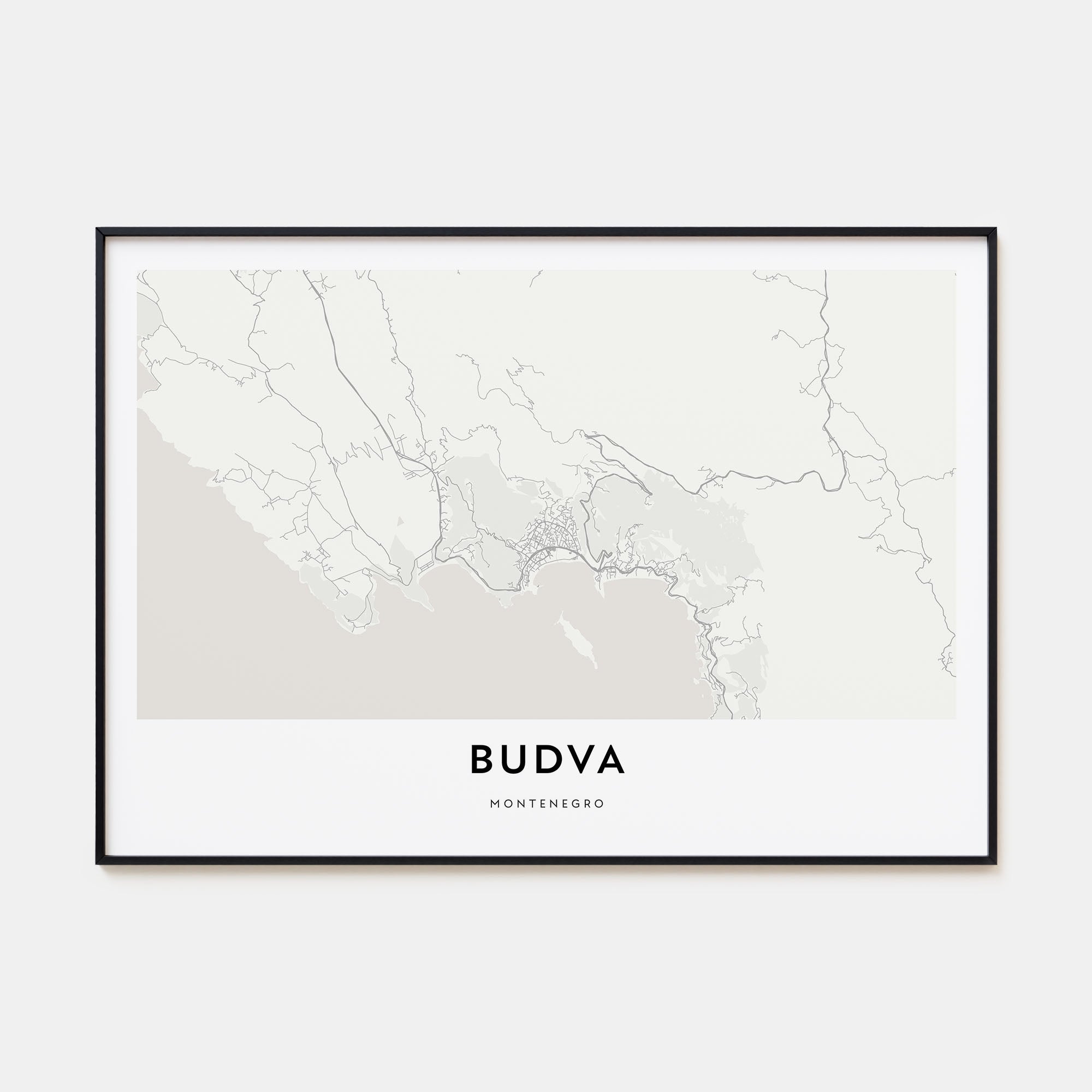 Budva Map Landscape Poster