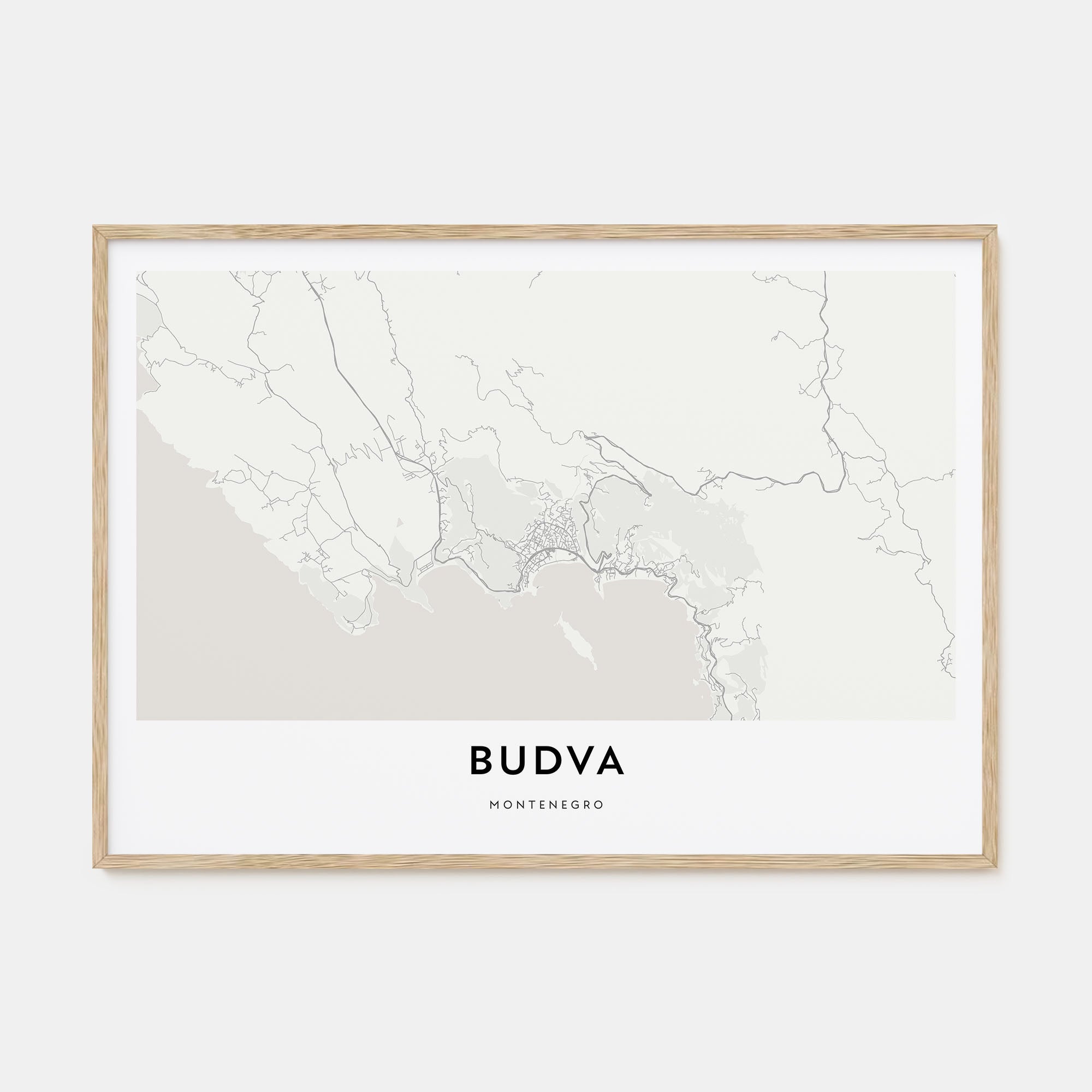 Budva Map Landscape Poster