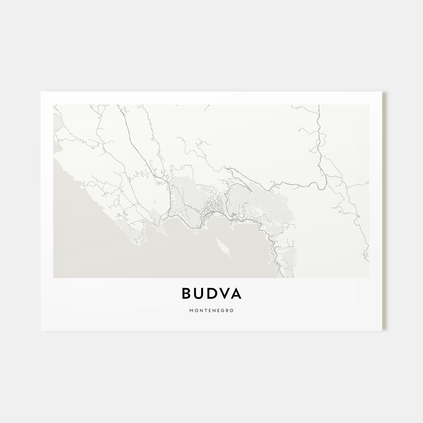 Budva Map Landscape Poster