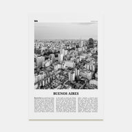 Buenos Aires Travel B&W No 1 Poster