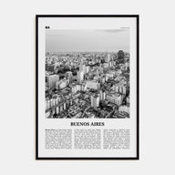 Buenos Aires Travel B&W No 1 Poster