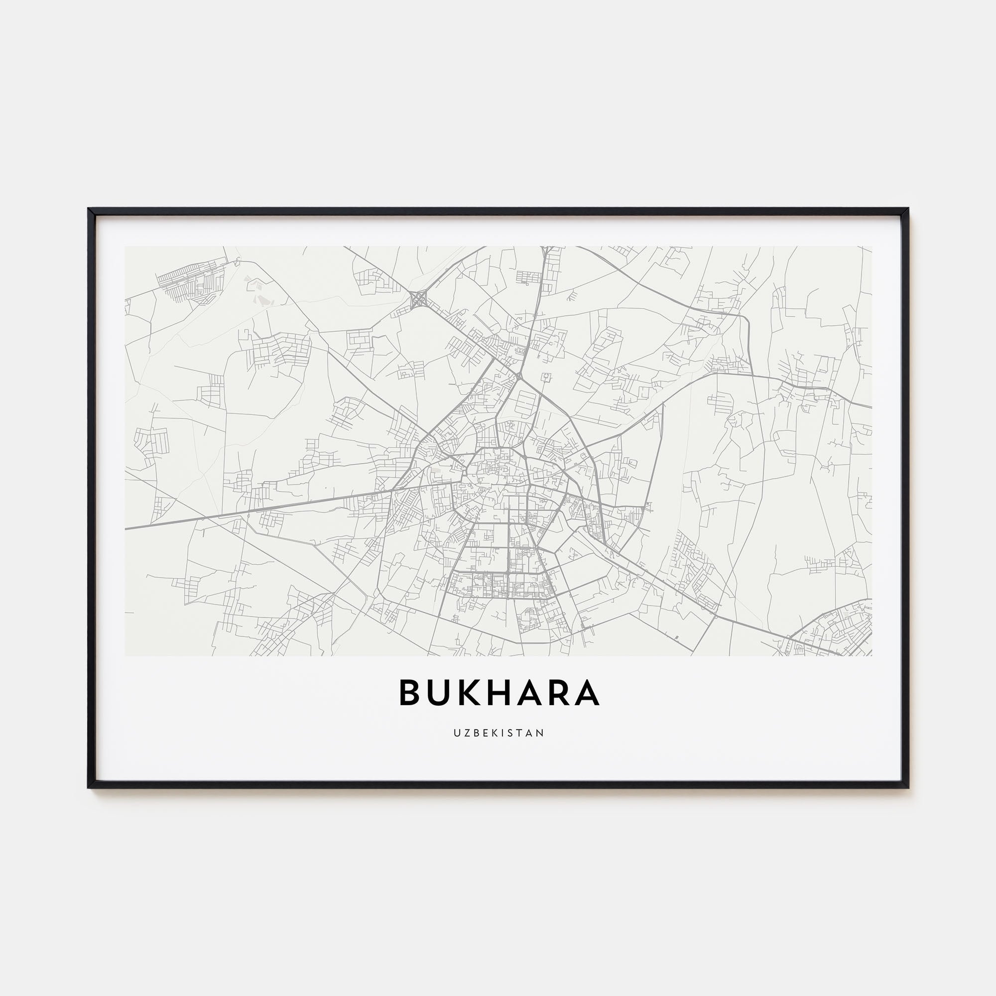 Bukhara Map Landscape Poster