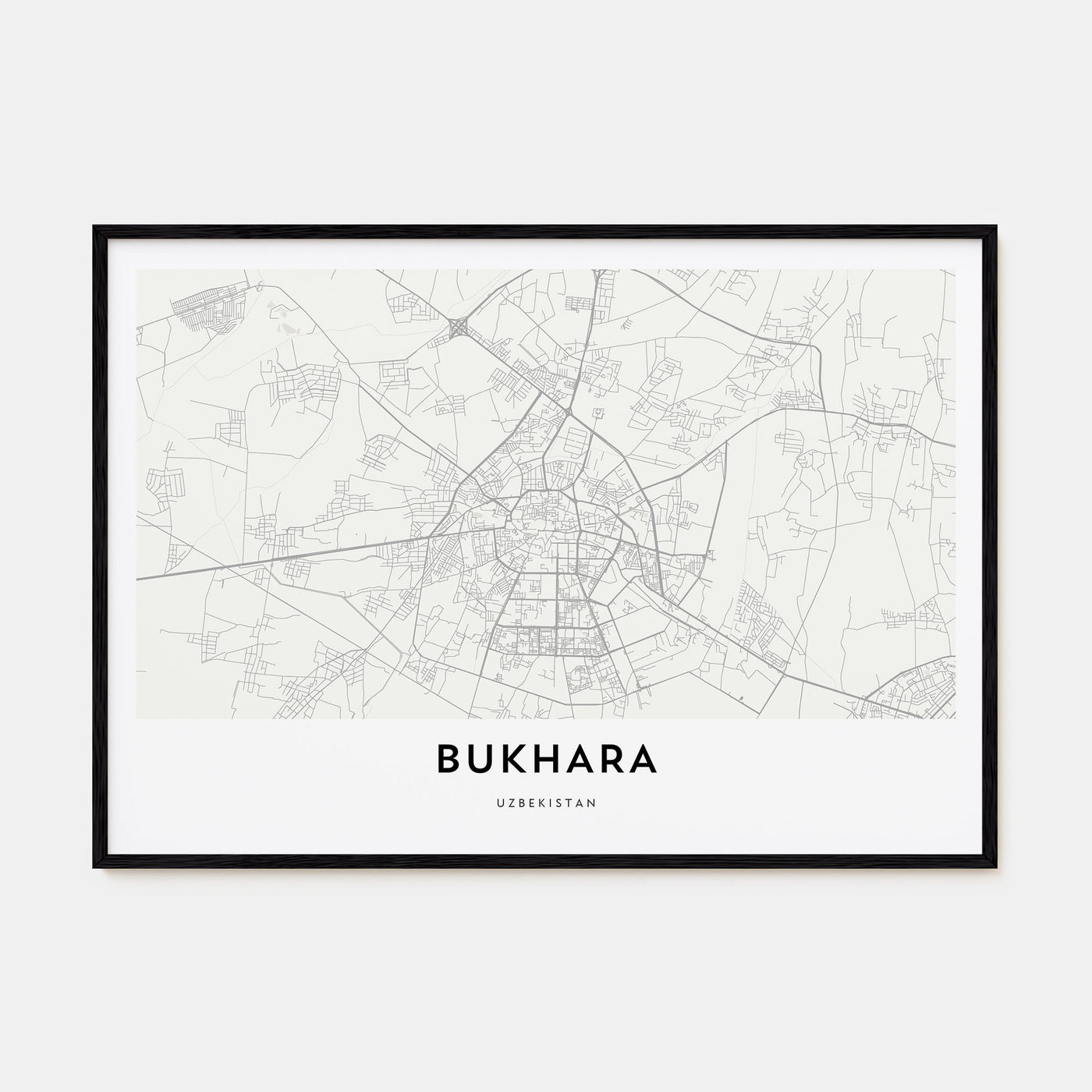 Bukhara Map Landscape Poster