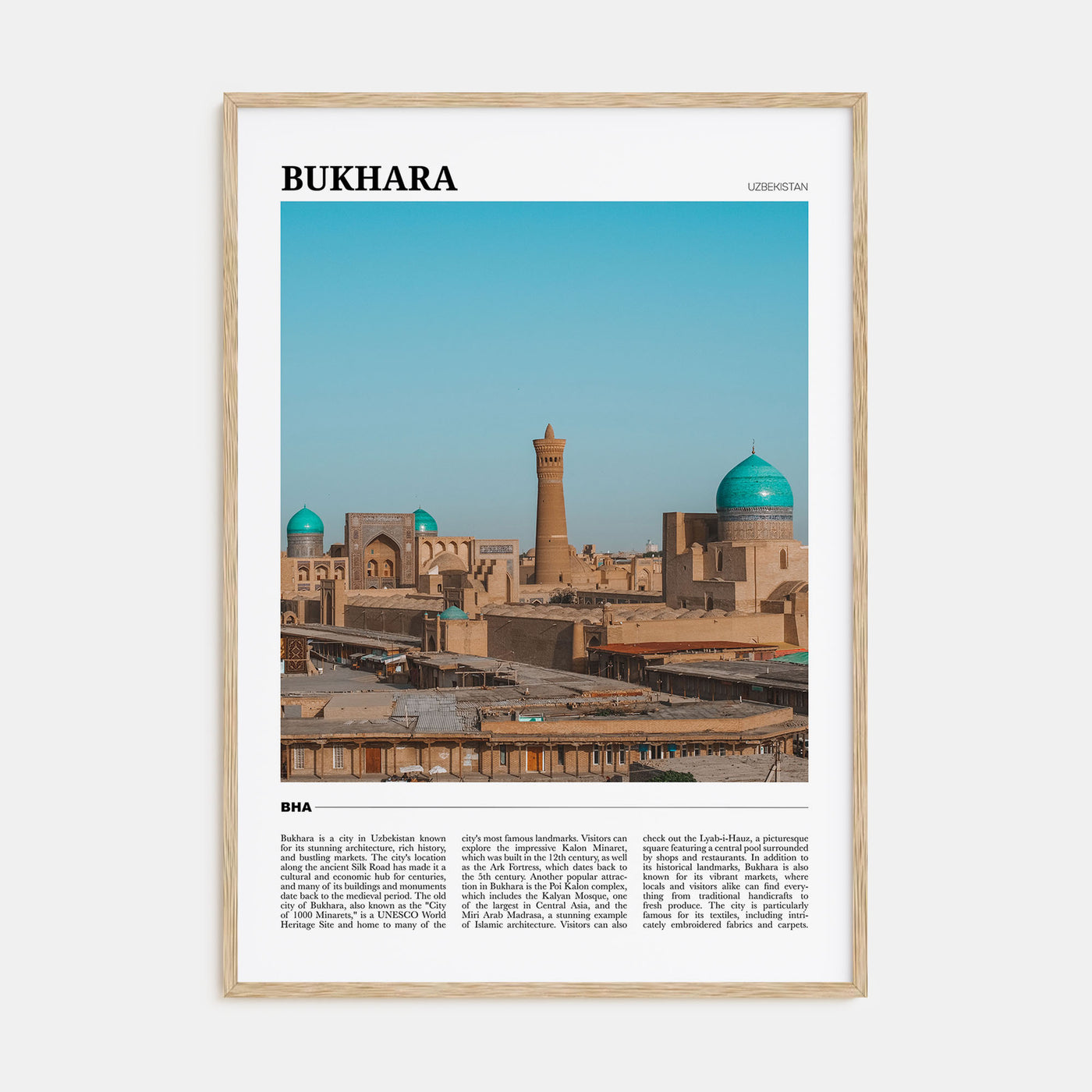Bukhara Travel Color Poster