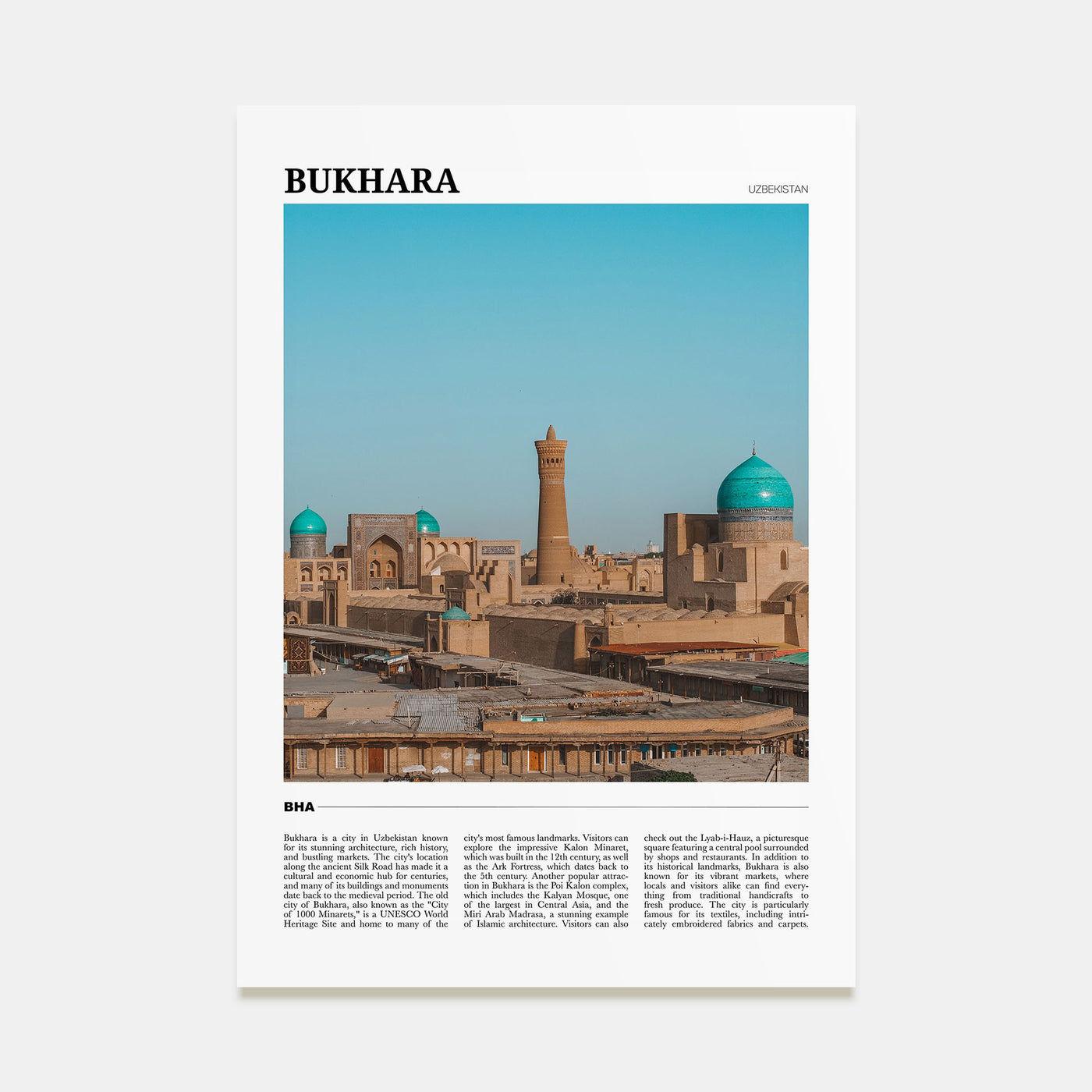 Bukhara Travel Color Poster