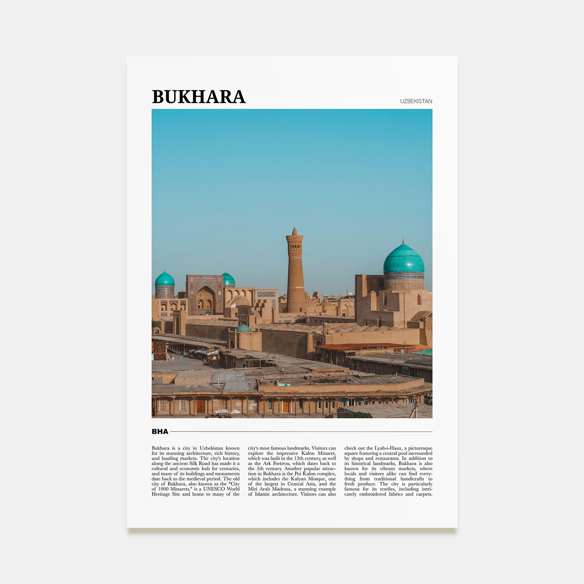 Bukhara Travel Color Poster