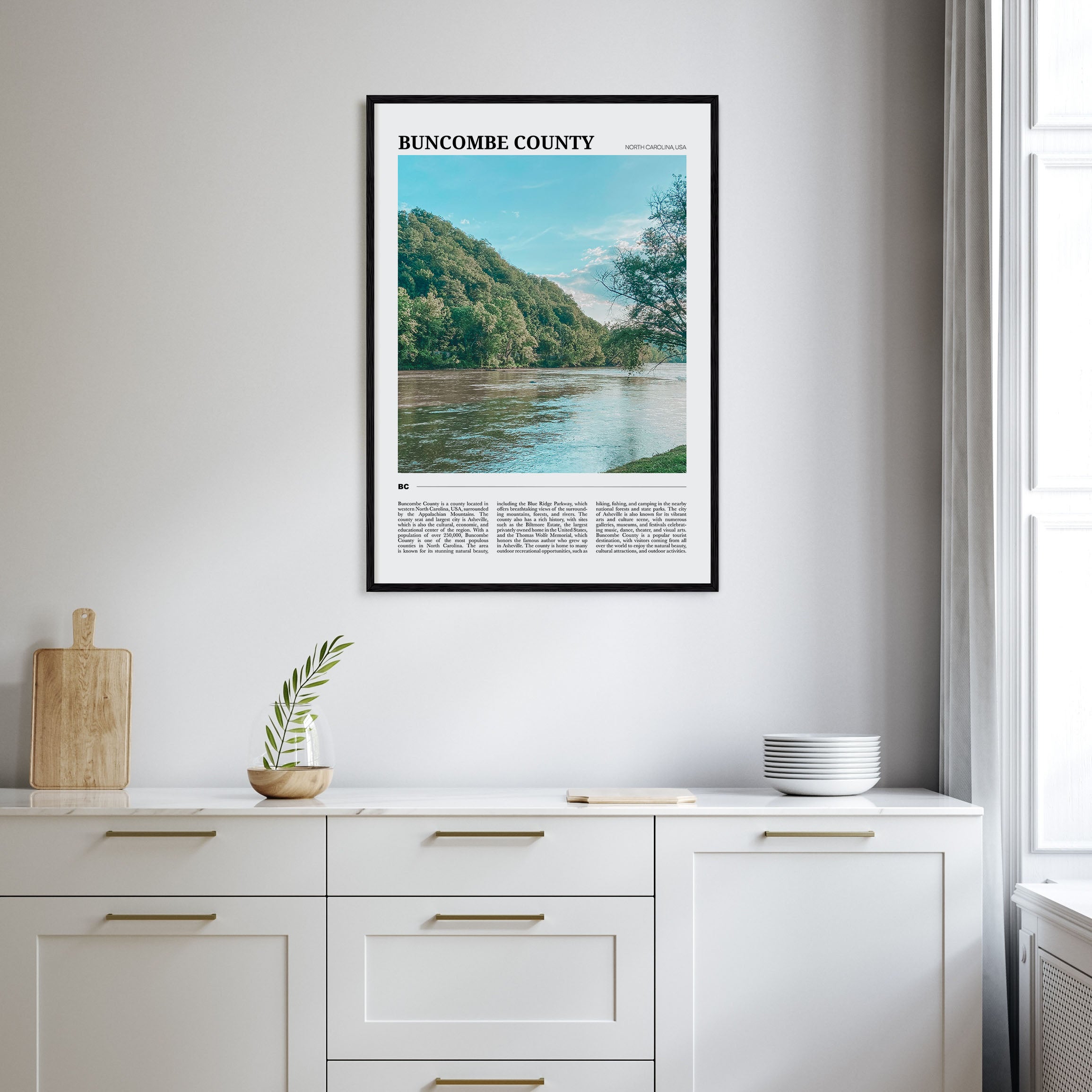 Buncombe County Travel Color Poster